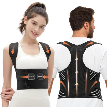 Korex Ergonomic Back Brace & Posture Corrector – Adjustable Spine & Lumbar Support